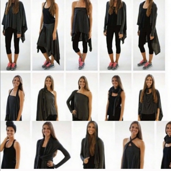 CAbi #564 Multi Topper Tunic Top Asymmetrical Gray - Picture 4 of 4